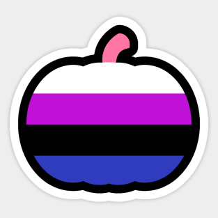 Halloween Pumpkin LGBT Flag Genderfluid Sticker